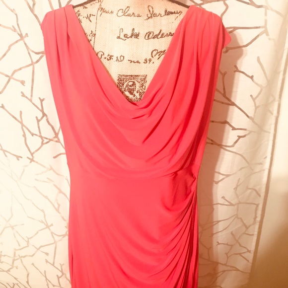 Ralph Lauren Dresses & Skirts - RALPH LAUREN PLUS SIZE COWL CORAL JERSEY DRESS